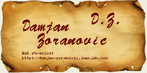 Damjan Zoranović vizit kartica